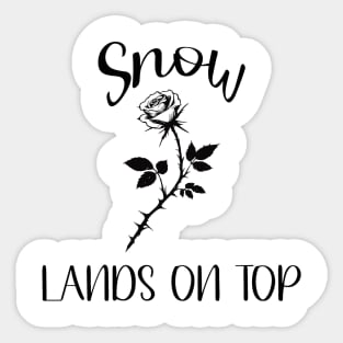 snow lands on top Sticker